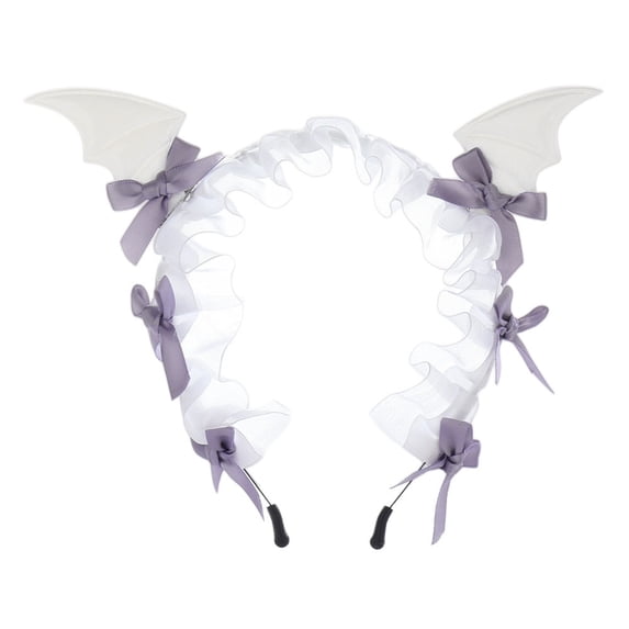DHFJKG Bat Wing Headband, Halloween Bat Headbands For Women Bow Mesh Headwear Halloween Party Accessories