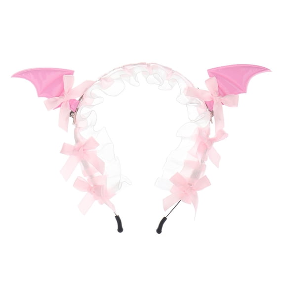 DHFJKG Bat Wing Headband, Halloween Bat Headbands For Women Bow Mesh Headwear Halloween Party Accessories
