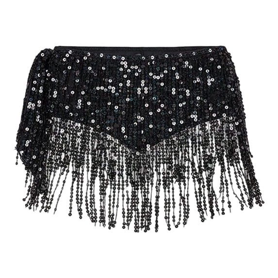 DHFJKG Belly Dance Skirts For Women Sequins Bohemian Hip Scarf Jazz Belly Dance Performance Mini Versatile Skirt