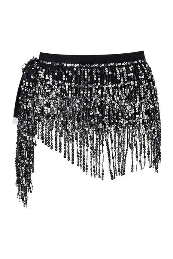 Belly Dance Skirts For Women Sequins Bohemian Hip Scarf Jazz Belly Dance Performance Mini Versatile Skirt