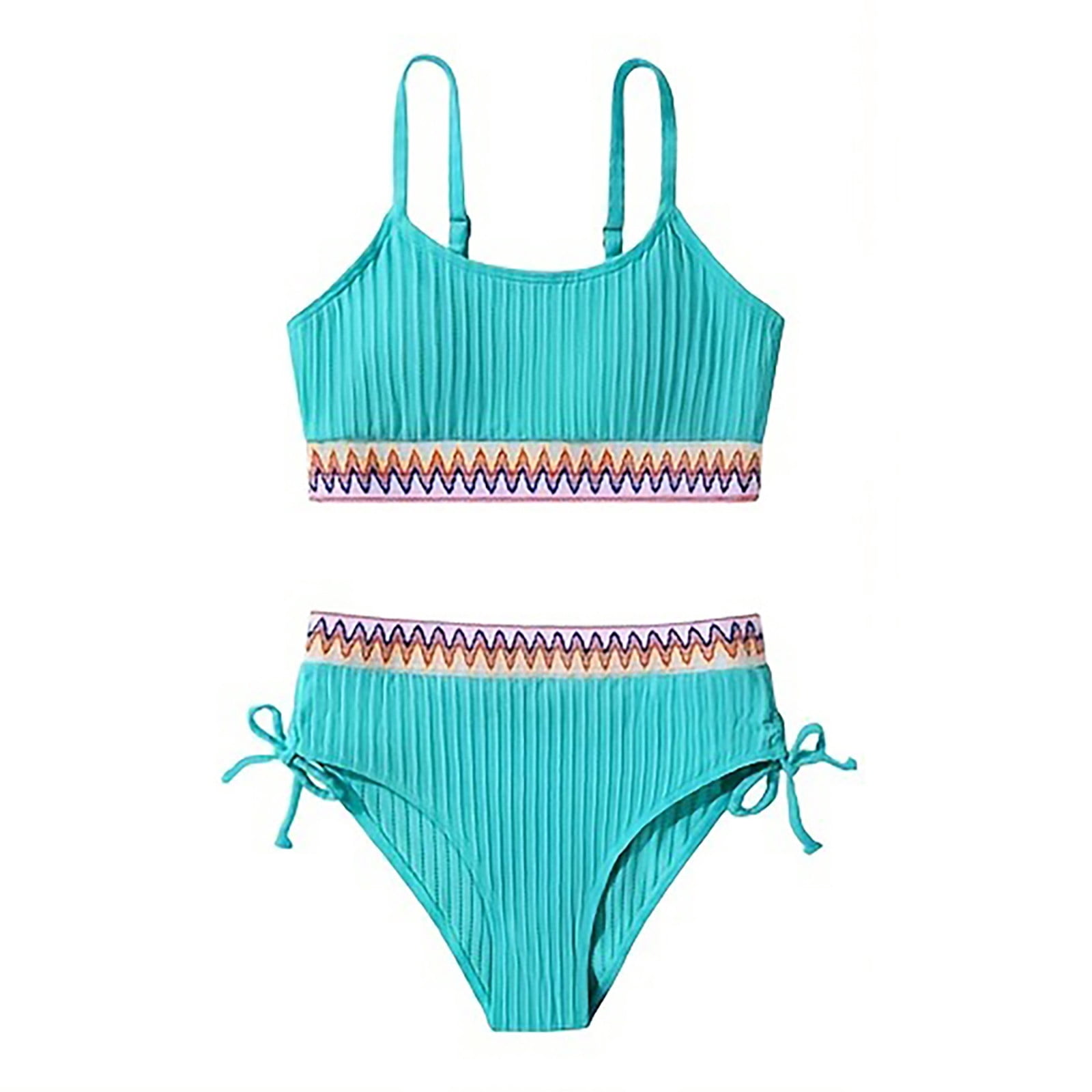 DHFJKG Big Girls Swimsuits Teens Two Piece Bathing Suit Bikini Set With ...