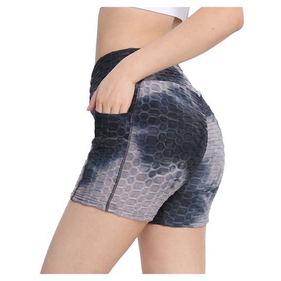 DHFJKG Biker Shorts Women With Pockets High Waisted Workout Fitness Running Exercise Yoga Shorts Clothes Athleisure Trousers