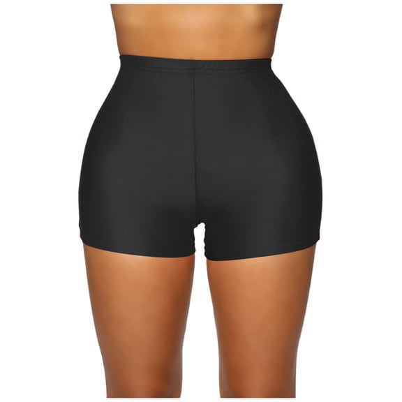 DHFJKG Biker Yoga Shorts For Women High Waisted Tummy Control Plain Stretchy Tight Shorts For Athletic Running Workout Gym