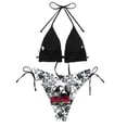 thumbnail image 1 of DHFJKG Bikini Swimsuits For Women Two Piece Set Side Tie Halter Triangle Top Thong Bottoms Summer Pool Party Outfit Stylish Beachwear, 1 of 4