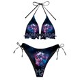 thumbnail image 1 of DHFJKG Bikini Swimsuits For Women Two Piece Set Side Tie Halter Triangle Top Thong Bottoms Summer Pool Party Outfit Trendy Beachwear, 1 of 3
