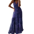 thumbnail image 1 of DHFJKG Bohemian Floral Maxi Dress For Women V Neck Sleeveless Summer Beach Vacation Clothes Sundress Boho Size S-XXXXXL Soft Dresses, 1 of 4