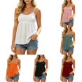 thumbnail image 1 of DHFJKG Bohemian Tank Tops For Women Backless Hallow Out Scoop Neck Low Cut Spaghetti Strap Flowy Camisole Top Beach Vacation Clothes, 1 of 6