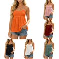 thumbnail image 1 of DHFJKG Bohemian Tank Tops For Women Backless Hallow Out Scoop Neck Low Cut Spaghetti Strap Flowy Camisole Top Beach Vacation Clothes, 1 of 6
