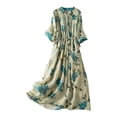 thumbnail image 1 of DHFJKG Bohemian Maxi Dresses For Women Summer Floral Shirt Dress Half Sleeve Button Down Loose Fit Flowy A-Line Sundress Beach Versatile Dresses, 1 of 6