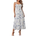 thumbnail image 1 of DHFJKG Bohomian Summer Dresses For Women Beach Long Dress Adjustable Spaghetti Straps Sweetheart Neck Floral Flowy A-Line Wedding Guest Dress Stylish Dresses, 1 of 6