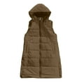 thumbnail image 1 of DHFJKG Boy Girl Winter Quilted Padded Hooded Vest Mediun Length Warm Thickened Sleeveless Zipper Jacket With Reversible Button Outerwear For Kids Child Soft Vests, 1 of 2