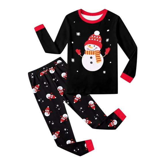 DHFJKG Boys 2 Piece Outfits Home Clothes Set Casual Long Sleeve Round Neck Print Top Bottoms Kids 3-13 Years Cozy Outfit