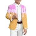 thumbnail image 1 of DHFJKG Boys Casual Suit Jackets Party Coat Ice Cream Printed Long-Sleeve Button-Front Slim-Fit Stretch Blazer For 3-14 Years Old Kids, 1 of 4