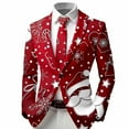thumbnail image 1 of DHFJKG Boys Christmas Suit Jackets Formal Party Coat Xmas Printed Long-Sleeve Button-Front Slim-Fit Stretch Blazer For 3-14 Years Old Kids Cozy Festive Wear, 1 of 5