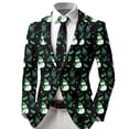 thumbnail image 1 of DHFJKG Boys Christmas Suit Jackets Formal Party Coat Xmas Printed Long-Sleeve Button-Front Slim-Fit Stretch Blazer For 3-14 Years Old Kids Festive Celebration, 1 of 5
