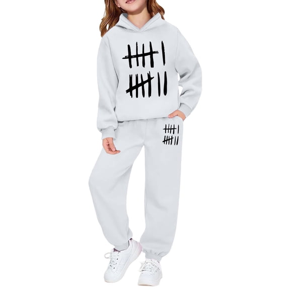 DHFJKG Boys Girls Joggers Outfits Sweat Suit 67 Shirt Print Long Sleeve Hoodies Ankle-Tied Pants 2 Piece Sets Casual Athleisure Versatile Outfit