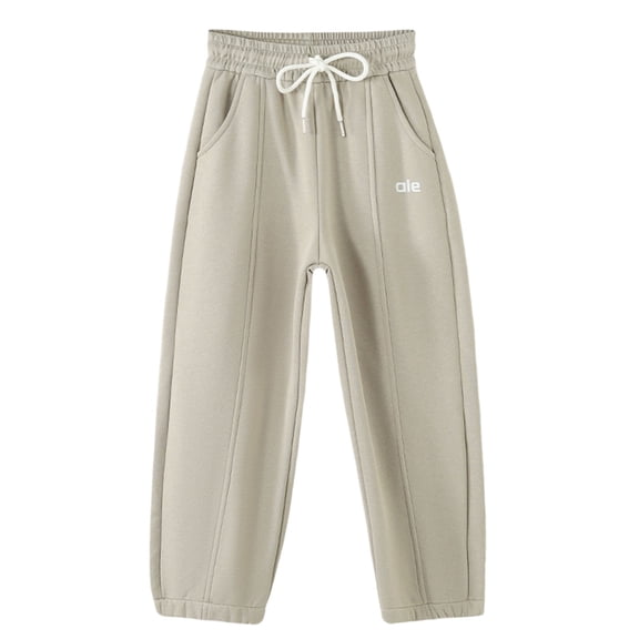 DHFJKG Boys Girls Loose Fit Jogger Pants With Warm Lining Trousers For Big Kids Elastic Drawstring Sport Ankle-Tied Sweatpants For Cold Weather Casual Pants