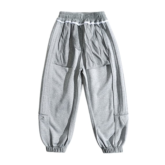DHFJKG Boys Joggers Pants Loose Fit Elastic Waistband Drastring Athletic Ankle-Tied Sweatpants Sportswear For Kid Teen 3-16 Years Old Casual Trousers