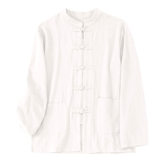 DHFJKG Button Down Shirts Women Traditional Clothes Lightweight Linen Long Sleeve Solid Color Basic Top With Pocket Casual Breathable Blouses Versatile Tops