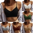 thumbnail image 1 of DHFJKG Cami Bras For Women V Neck Padded Thin Straps Wireless Bralette Everyday Basic Bra, 1 of 6