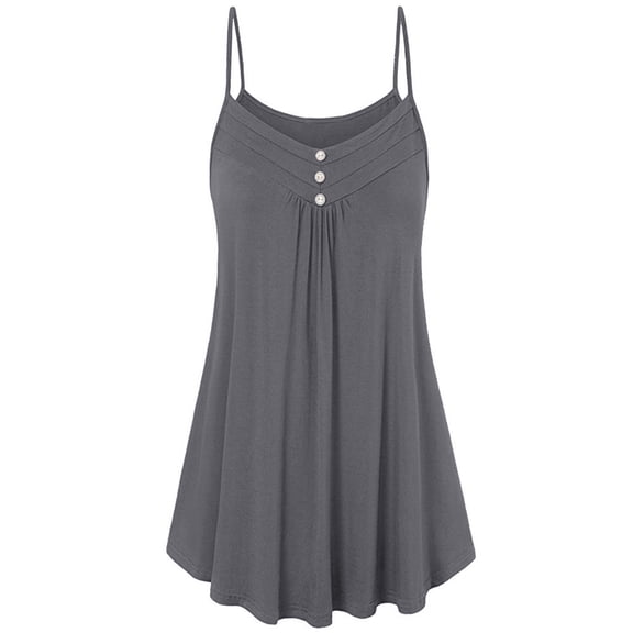DHFJKG Camisole For Women V Neck Summer Flowy Hem Tank Top Spaghetti Strap Solid Color Basic Tee Soft Comfortable Daily Wear Versatile Tops