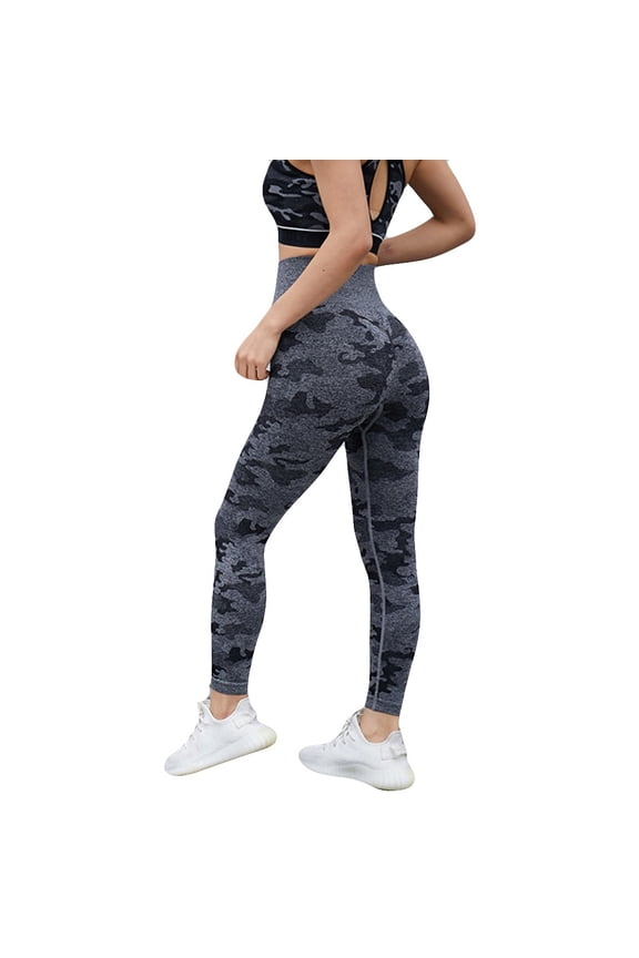Camo Workout Leggings For Womens Sport Yoga Athletic Fitness Soft High Waisted Pants No Front Seam Cozy Tights