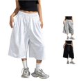thumbnail image 1 of DHFJKG Capri Pants For Women Wide Leg Baggy Athletic Cropped Sweatpants Casual Y2K Clothes, 1 of 9