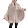 thumbnail image 1 of DHFJKG Cardigan For Women Sparkly Sequin Shawl Cape Thermal Fuzzy Lining Open Front Wrap Jackets Winter Insulated Trendy Outerwear, 1 of 3