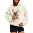 thumbnail image 1 of DHFJKG Cat Dog Pouch Hoodies For Women Fuzzy Sweatshirt Pet Holder Kangaroo Pocket Carries Pullover, 1 of 7