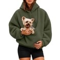 thumbnail image 1 of DHFJKG Cat Dog Pouch Hoodies For Women Fuzzy Sweatshirt Pet Holder Kangaroo Pocket Carries Pullover, 1 of 7