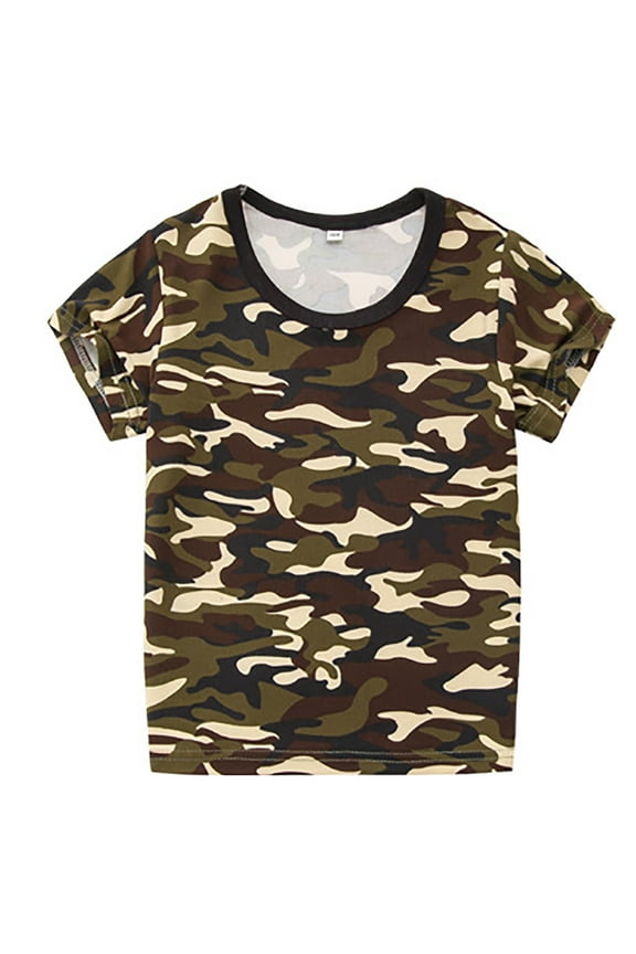 Child Boy Camouflage T-Shirts T Shirt Camo Short Sleeve Tee Shirts For Boys Girls Kids Toddler Daily Wear 11-12 Years