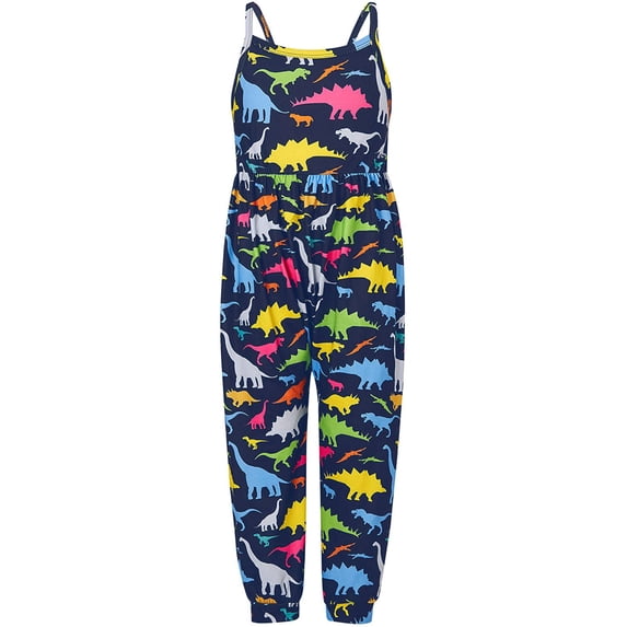 DHFJKG Child Toddler Girls Baby Kids Jumpsuit Onesie 1 Pieces Cartoon Dinosaur Strap Romper Summer Outfits Daily Wear 1-2 Years