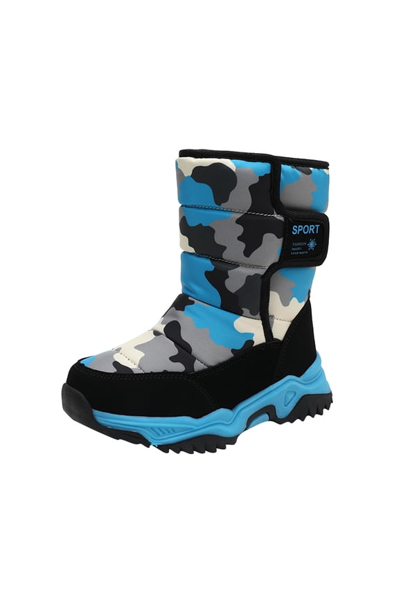 Children Shoes Camouflage Snow Boots Girls Boys Outdoor Warm High-Top Snow Boots For Toddler Versatile Shoes
