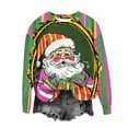 thumbnail image 1 of DHFJKG Christmas Funny Santa Sweatshirt For Women Long Sleeve Crewneck Printed Loose Fit Drop Shoulder Pullover For Festive Xmas Winter Casual Jumper Tops, 1 of 5