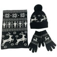 thumbnail image 1 of DHFJKG Christmas Knit Scarf Hat Gloves Set Unisex Reindeer Pattern Warm Long Scarves Beanie Mittens 3PCS Cold Weather Comfort Windproof Warm Set, 1 of 6