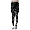 thumbnail image 1 of DHFJKG Christmas Leggings For Women Snowflake Printed Mid Rise High Stretch Santa Tight Pants Stylish Trousers, 1 of 5