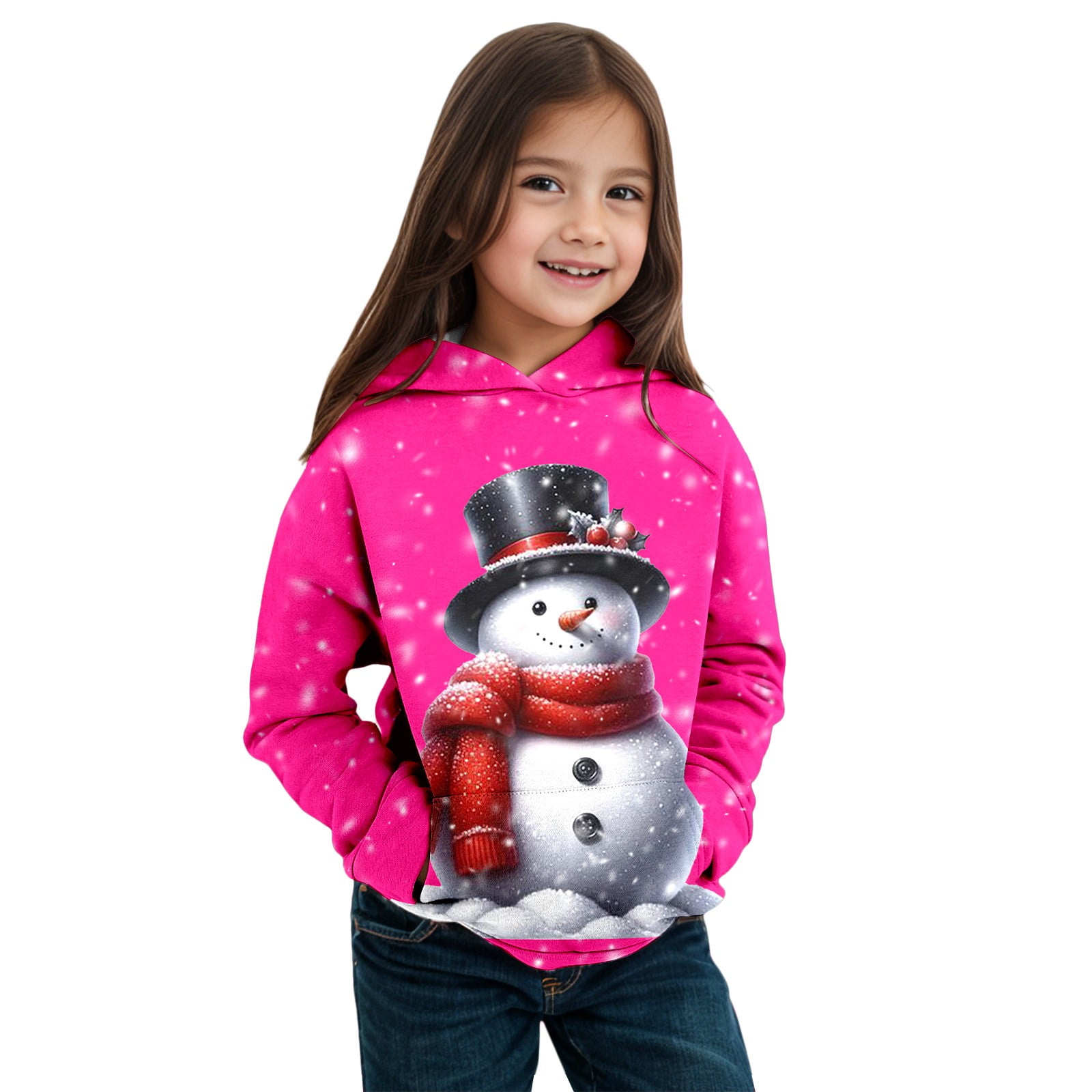 Haut Noël Femme Manches Courtes - Motif Bonhommes De Neige - Taille XL - Rouge - Coton - Occasion Très Bon état