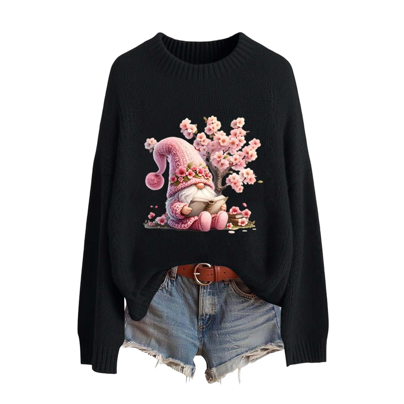 Striped Santa Round Neck Christmas Sweatshirt