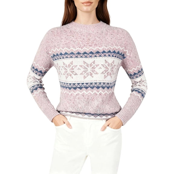 DHFJKG Christmas Women's Sweaters Winter Plus Size Knit Snowflake Thermal Regular Fit Pullover Soft Jumper Tops