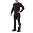 thumbnail image 1 of DHFJKG Compression Shirt 2 Piece Set For Men Ski Athletic Workout Long Sleeve Slim Fit Top And Pants Breathable Base Layer Cozy Outfit, 1 of 5