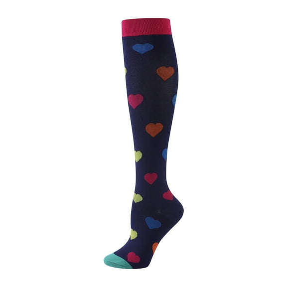 DHFJKG Compression Socks For Women Colorful Printed Knee High Socks Exercise Running Skipping Cozy Stockings