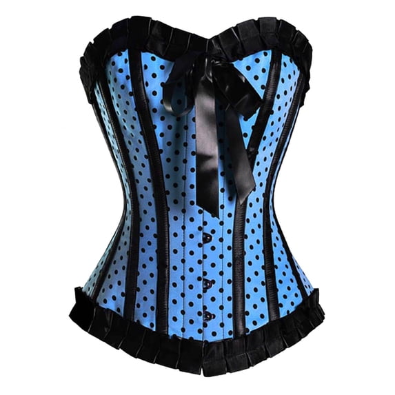 DHFJKG Corset Tops For Women Bustier Shapewear Polka Dot Lace Trim Bowknot Sleeveless Classic Waist Cincher Tops