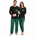 thumbnail image 1 of DHFJKG Couples Pajamas Matching Sets Womens Long Sleeve Regular Fit Top Ankle-Tied Plaid Pants 2 Piece Sleepwear Comfort Homewear, 1 of 3