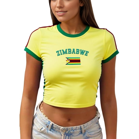 DHFJKG Crop Tops For Women Letter Retro Graphic Tee Crew Neck Short Sleeve Slim Fit Stretch T Shirt Stylish Top