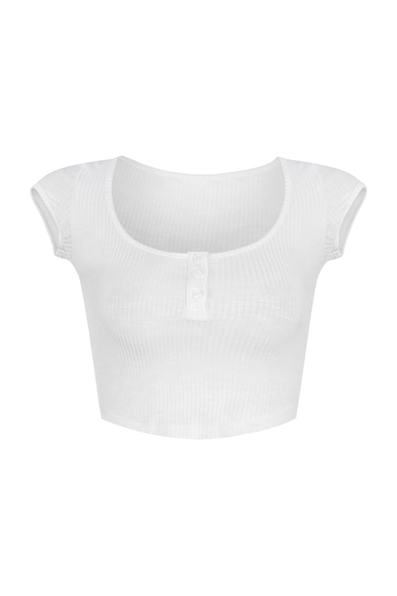 Crop Tops For Women Sexy Low Cut Scoop Neck Short Sleeve Slim Fit Solid Color Basic Tee Night Out Clubwear Stylish Top