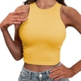 thumbnail image 1 of DHFJKG Crop Tops For Women Workout Tank Top Crew Neck Sleeveless Slim Fit Solid Color Basic Tee Gym Clothes, 1 of 5