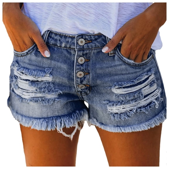 DHFJKG Denim Shorts For Women Sexy Jeans Baseball Print Ripped Raw Hem Hot Pants Summer Going Out Clothes Versatile Shorts