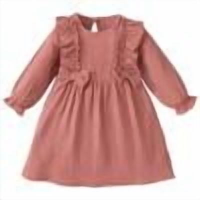 DHFJKG Dress Autumn Long Sleeve Girls Dresses For Toddler Kids With Floral Ruffled Bow Belt Casual Outfit Holiday Attire For Ages 2-7 Years Round Neck Stylish Dress