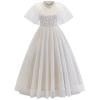 thumbnail image 1 of DHFJKG Dress Girls Party Long Dresses Elegant White Lace Half Sleeve Formal Gown For Birthday Celebration And Daily Wear Round Neck Cute Dress, 1 of 9