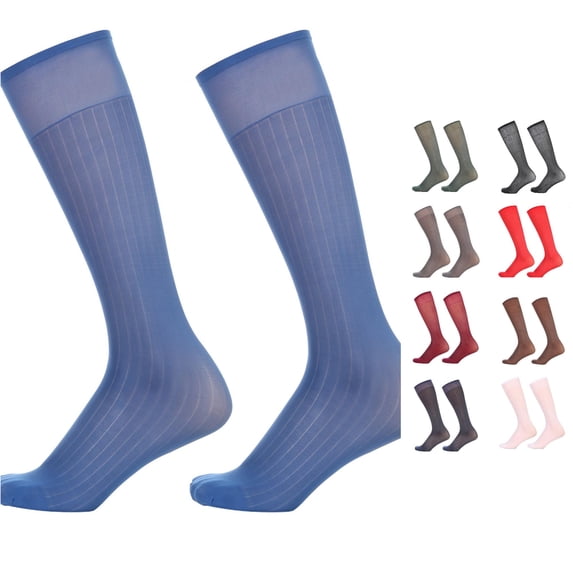 DHFJKG Dress Socks For Men Thin Classic Lightweight Sheer Socks Solid Color Soft Breathable Calf Sock